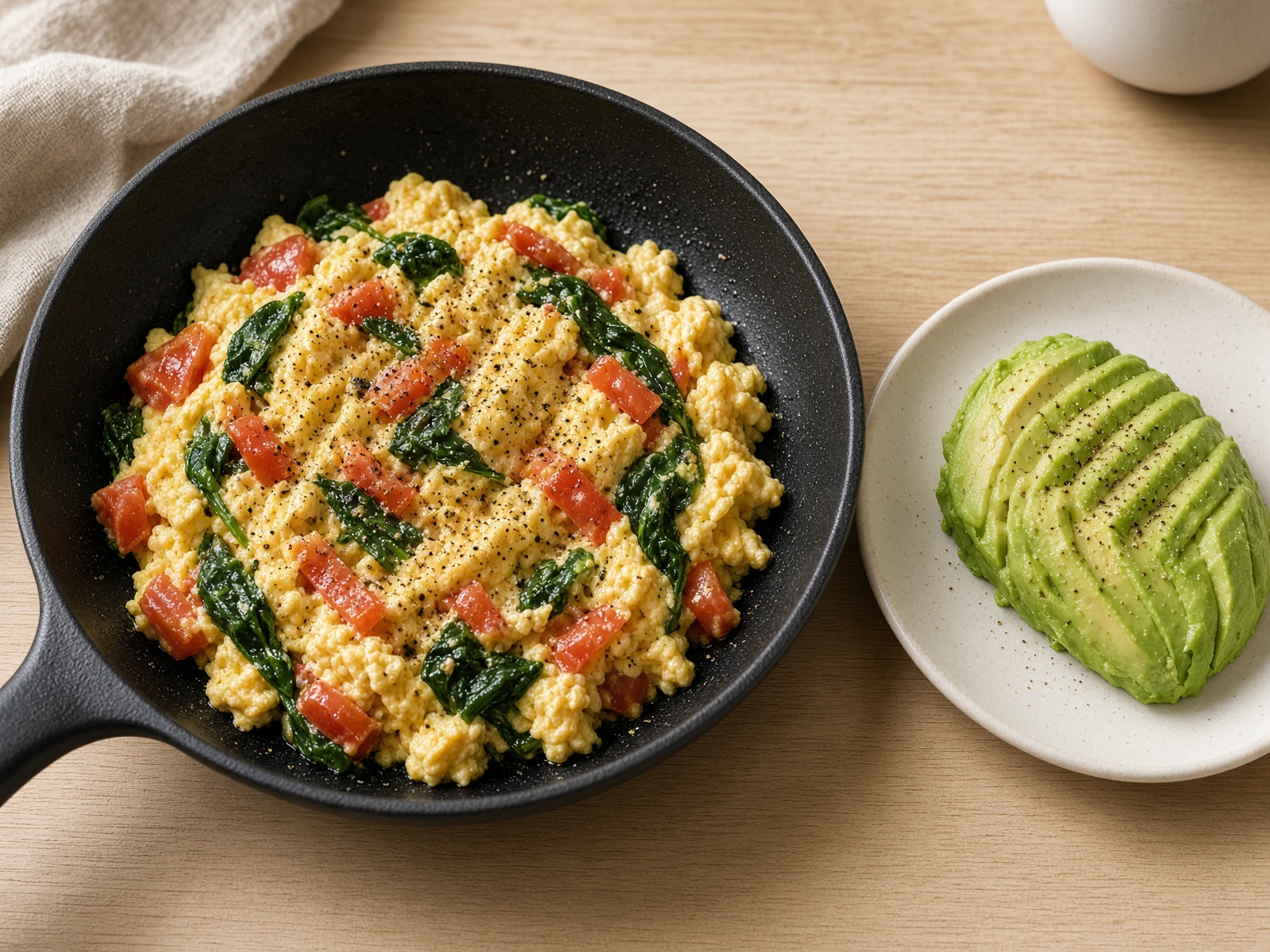 Egg and Veggie Scramble with Avocado